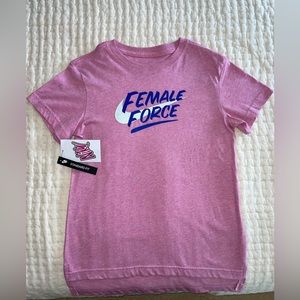 Brand new Pink Girls Nike t shirt Female Force with tags
